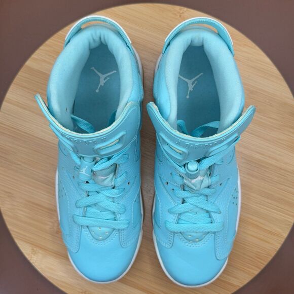 Nike Air Jordan 6 (GS) Retro Pantone Blue/White Size 5Y/ Womens 6.5 - Picture 9 of 10